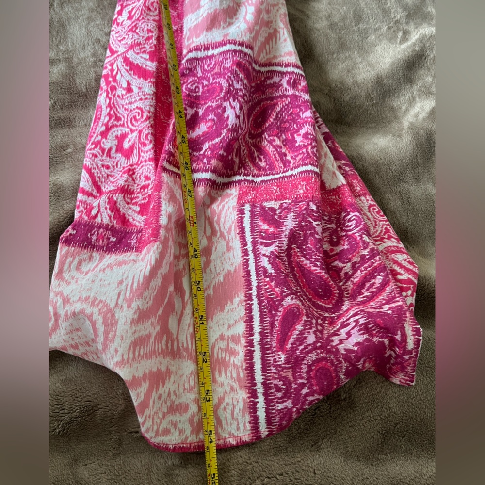 Zara Long Patchwork Print Cut Out Dress Pink White size L - Picture 9 of 10